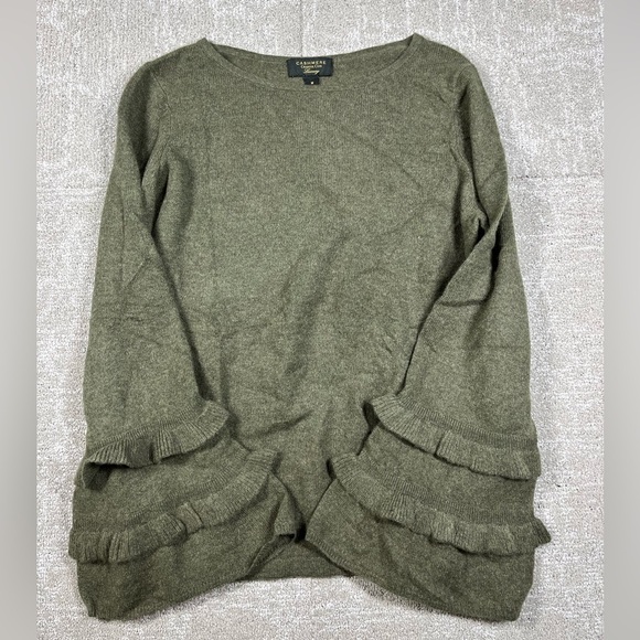 Charter Club 100% Cashmere Luxury Bell Sleeve Crew Neck Sweater Size M - Picture 1 of 6